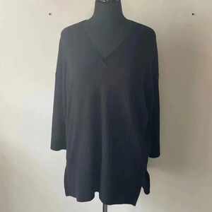 Part Two | Tilly Black Pullover  V-Neck Sweater